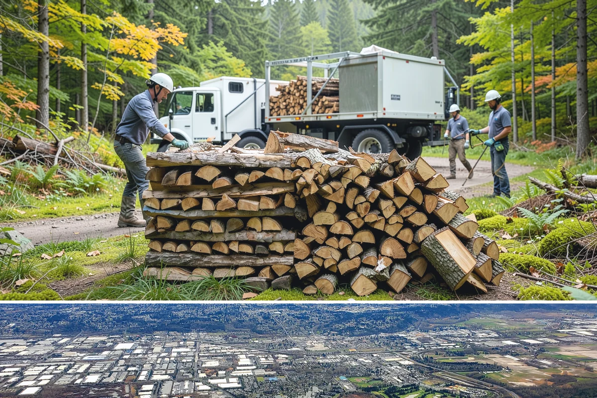 Customer Tree Processing in Kent, King County, WA - Processing before the dry summer months lets your wood season in time for winter burning.