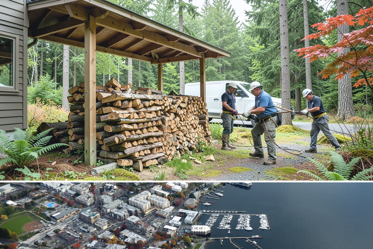 Customer Tree Processing in Kirkland, King County, WA - Processing before the dry summer months lets your wood season in time for winter burning.