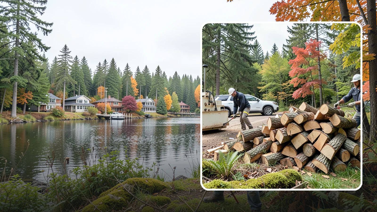 Customer Tree Processing in La Conner, Skagit County, WA - We process trees and logs you already have into finished firewood on your property.