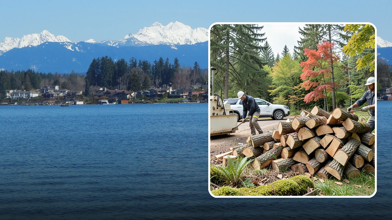 Customer Tree Processing in Lake Stevens, Snohomish County, WA - We process trees and logs you already have into finished firewood on your property.