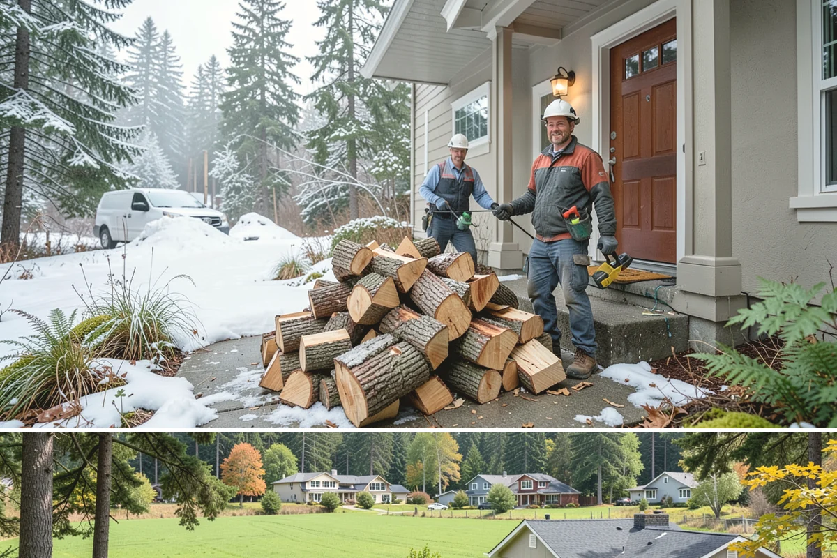 Customer Tree Processing in Lyman, Skagit County, WA - Processing before the dry summer months lets your wood season in time for winter burning.