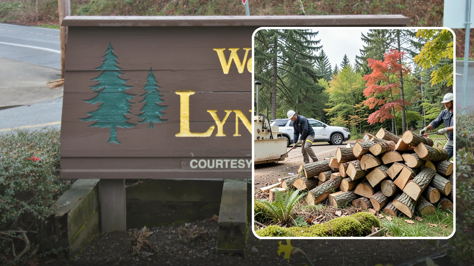 Customer Tree Processing in Lynnwood, Snohomish County, WA - We process trees and logs you already have into finished firewood on your property.