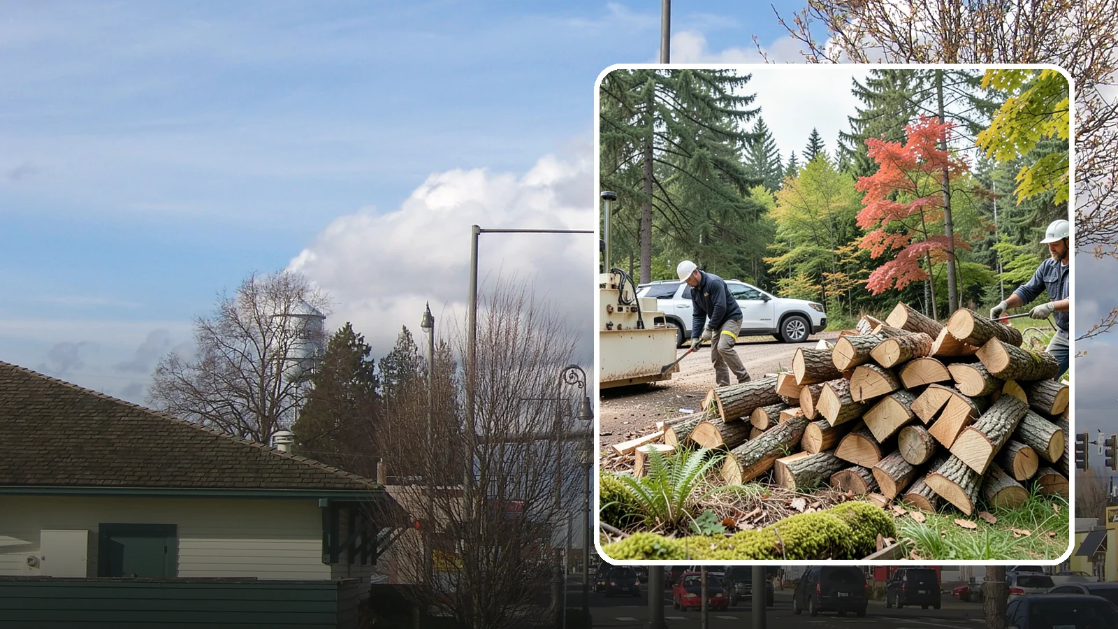 Customer Tree Processing in Marysville, Snohomish County, WA - We process trees and logs you already have into finished firewood on your property.