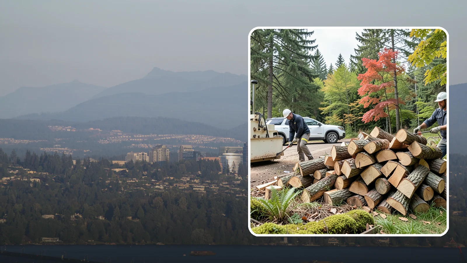 Customer Tree Processing in Medina, King County, WA - We process trees and logs you already have into finished firewood on your property.