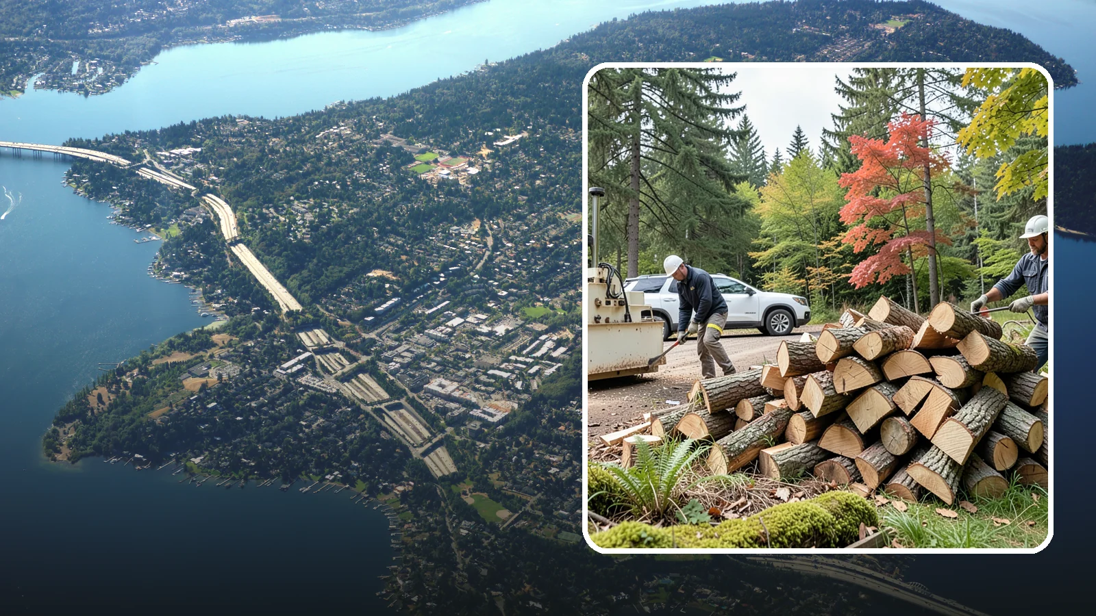 Customer Tree Processing in Mercer Island, King County, WA - We process trees and logs you already have into finished firewood on your property.