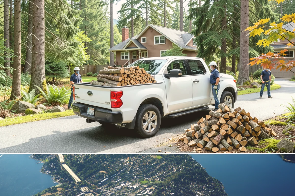 Customer Tree Processing in Mercer Island, King County, WA - Processing before the dry summer months lets your wood season in time for winter burning.