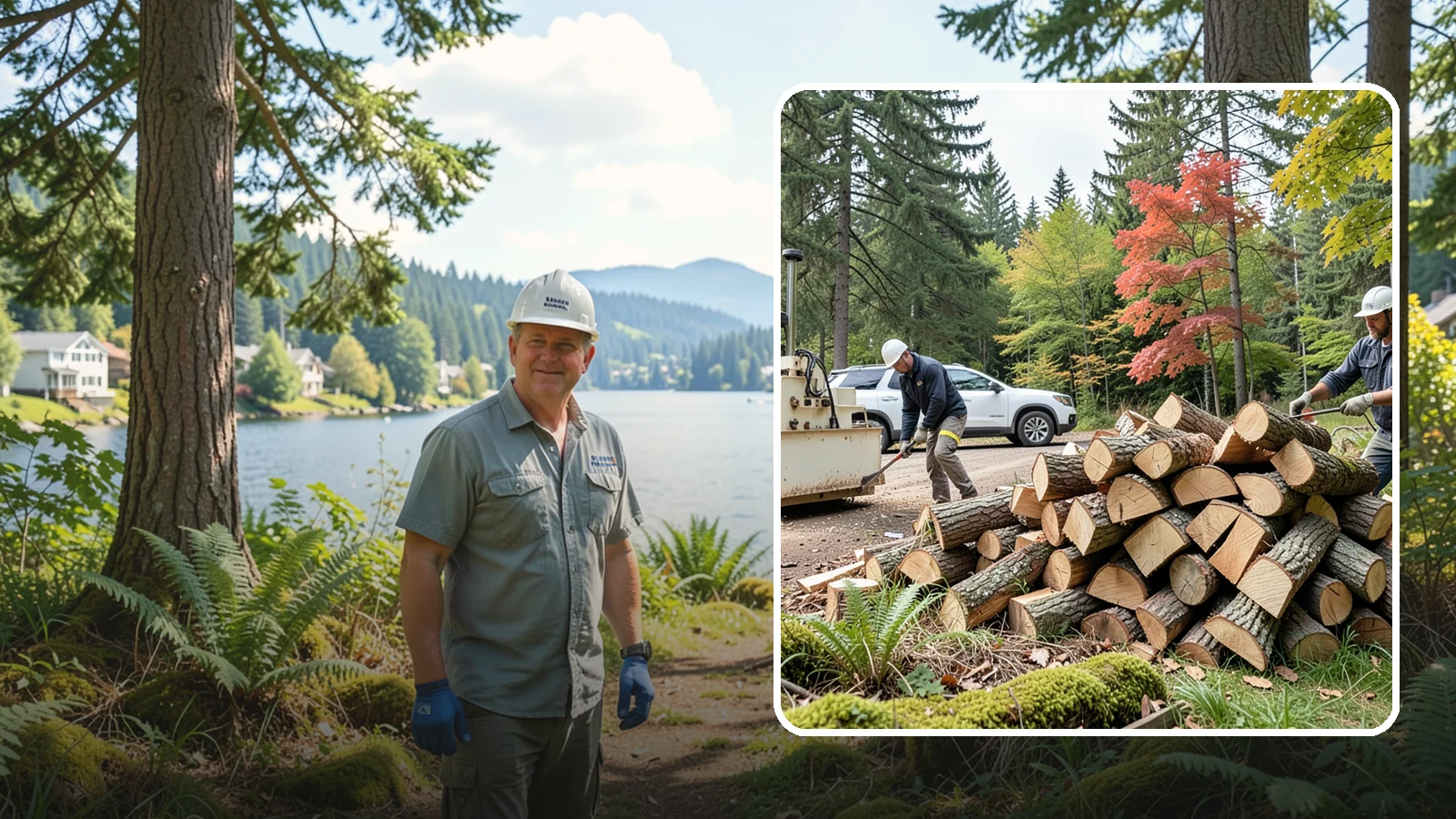 Customer Tree Processing in Milton, King County, WA - We process trees and logs you already have into finished firewood on your property.