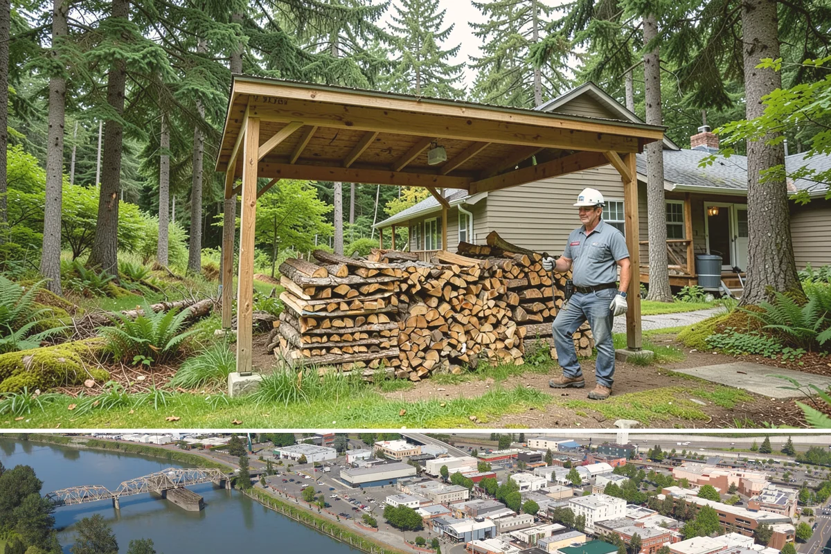 Customer Tree Processing in Mount Vernon, Skagit County, WA - Processing before the dry summer months lets your wood season in time for winter burning.