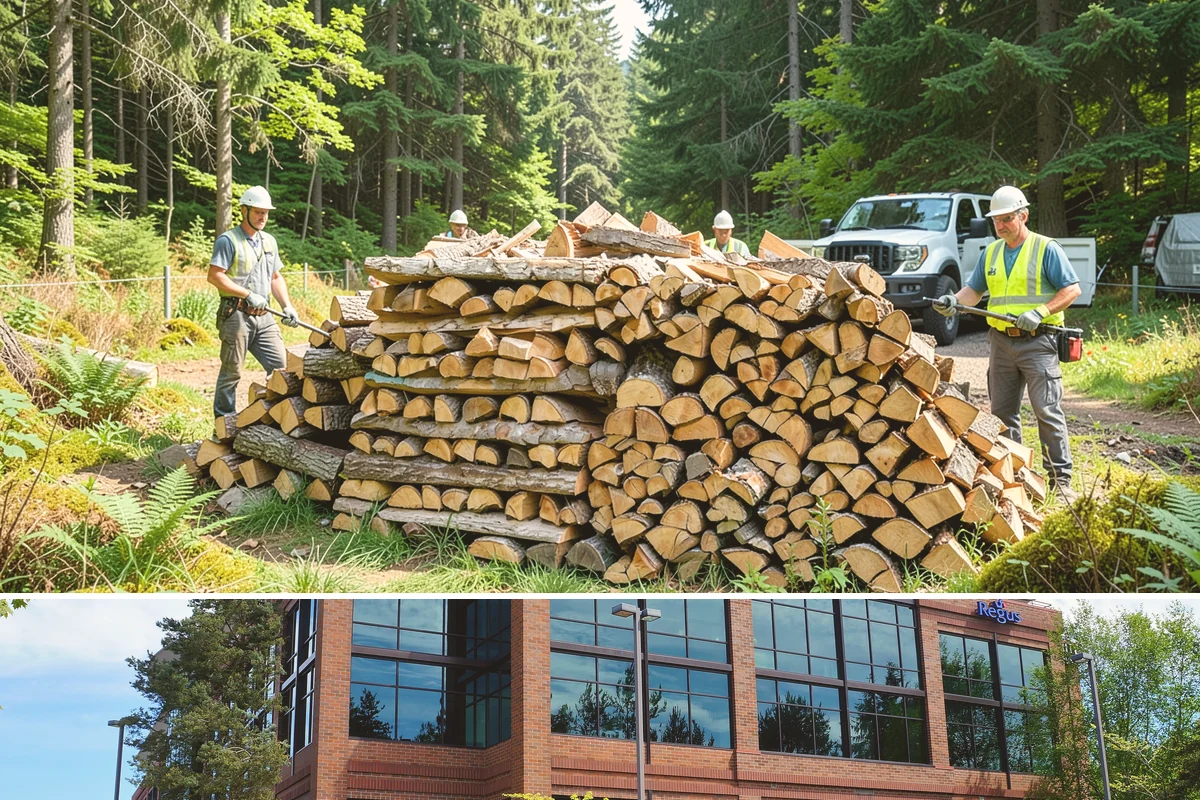 Customer Tree Processing in Mountlake Terrace, Snohomish County, WA - Processing before the dry summer months lets your wood season in time for winter burning.