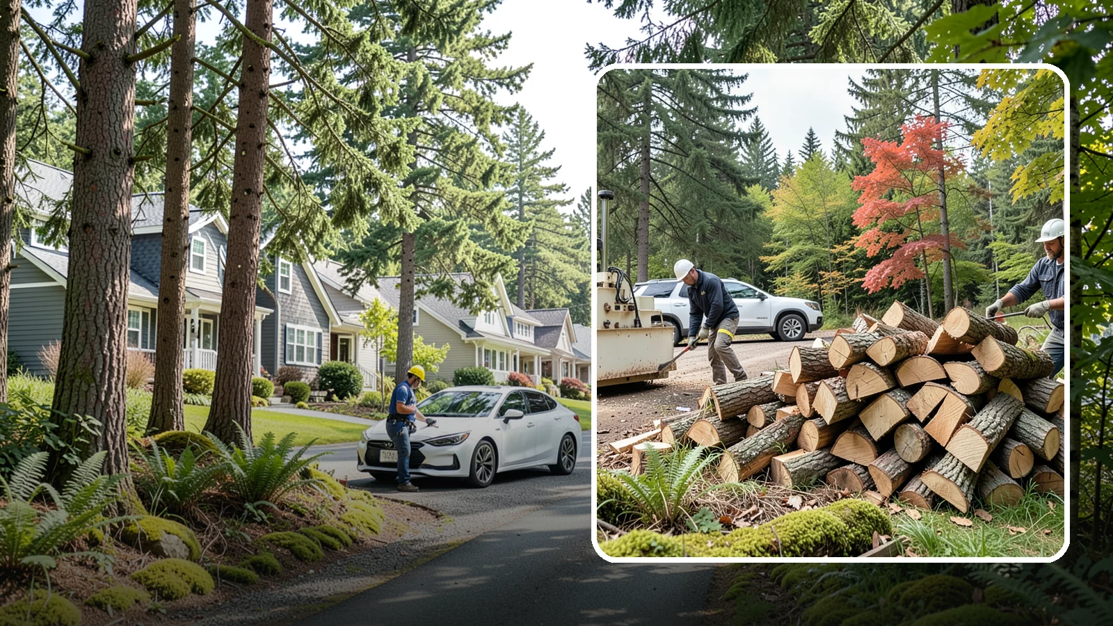 Customer Tree Processing in Normandy Park, King County, WA - We process trees and logs you already have into finished firewood on your property.