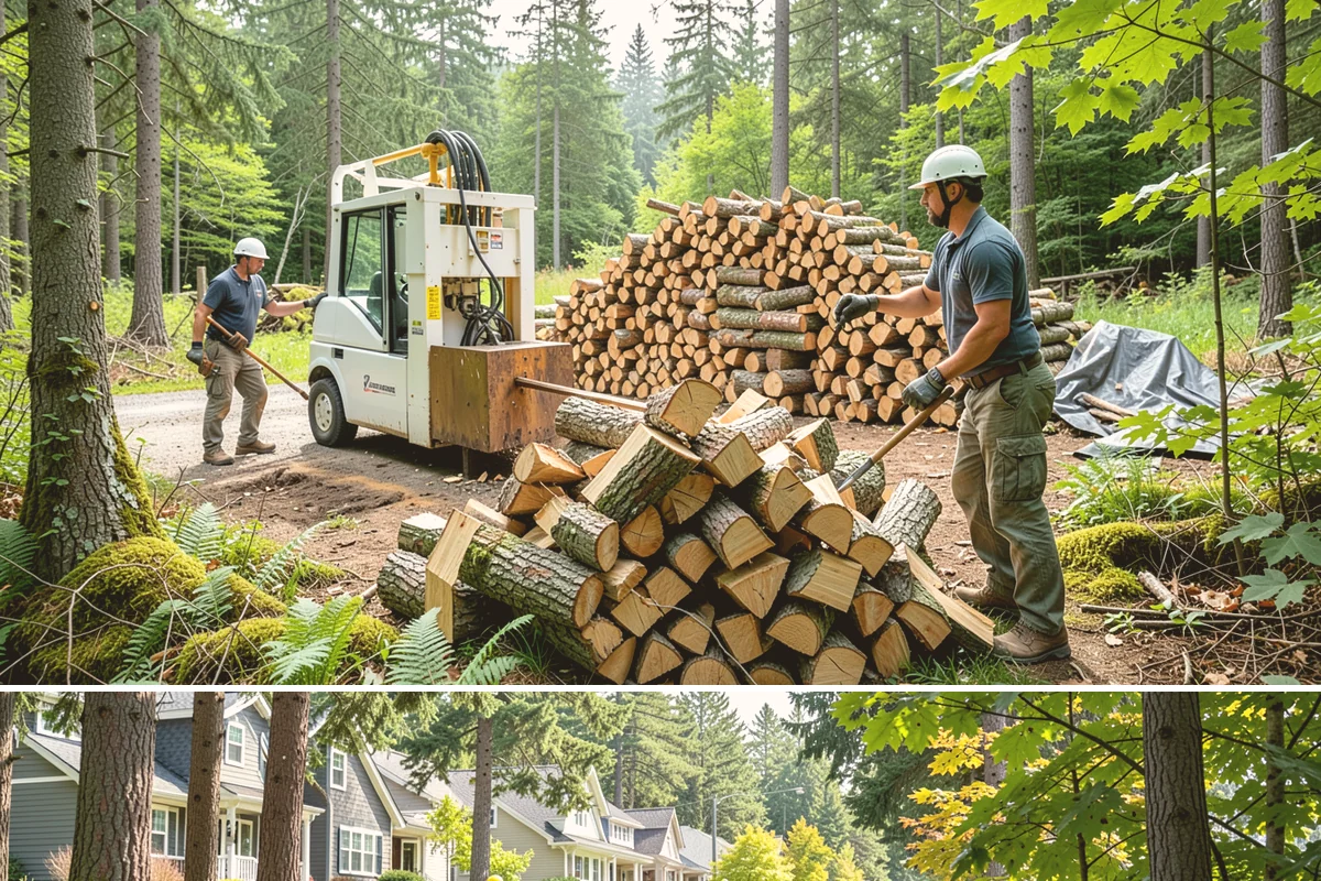 Customer Tree Processing in Normandy Park, King County, WA - Processing before the dry summer months lets your wood season in time for winter burning.