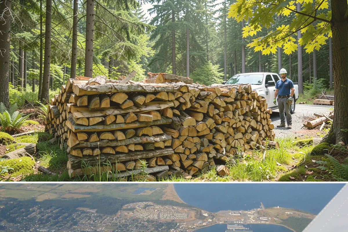 Customer Tree Processing in Oak Harbor, Island County, WA - Processing before the dry summer months lets your wood season in time for winter burning.