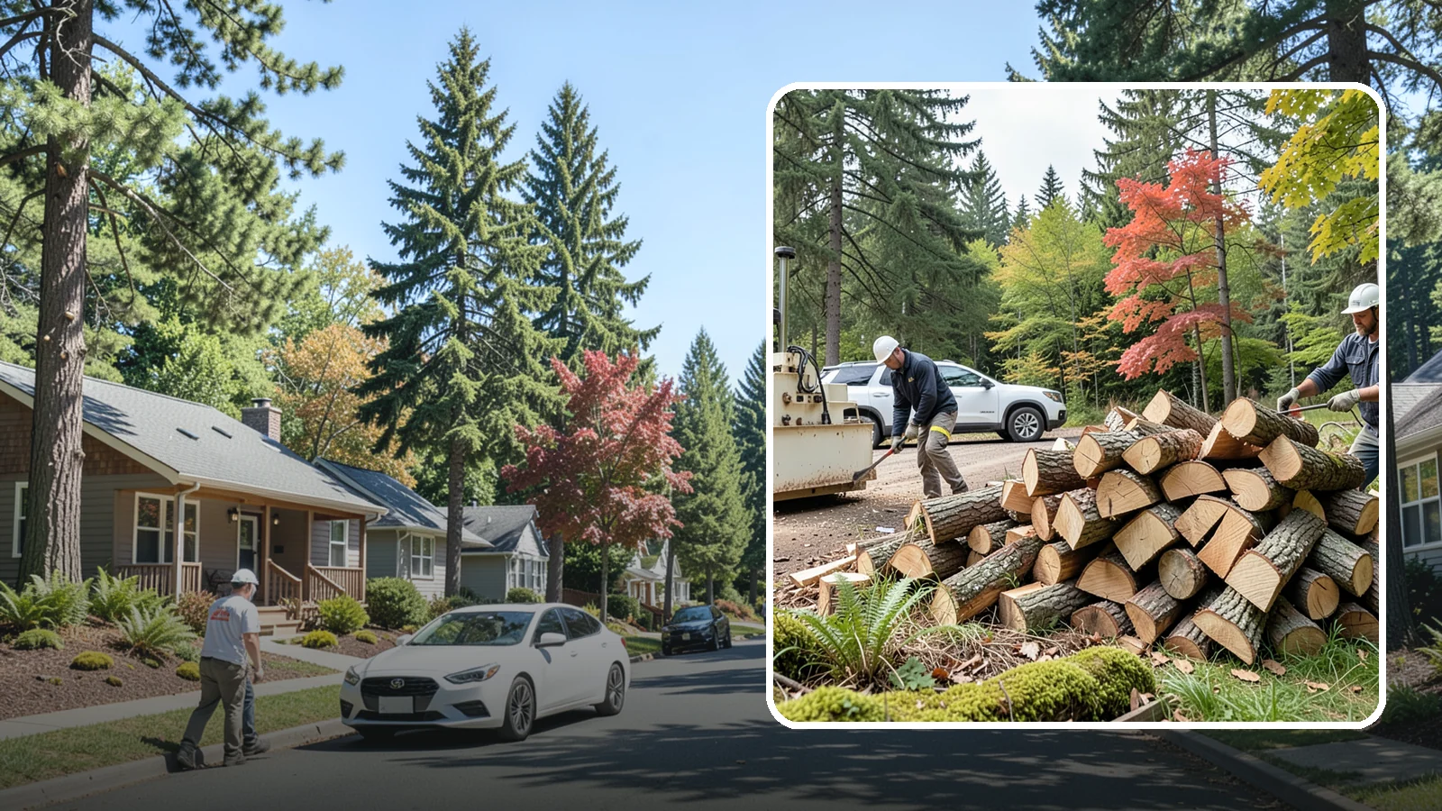 Customer Tree Processing in Orting, Pierce County, WA - We process trees and logs you already have into finished firewood on your property.