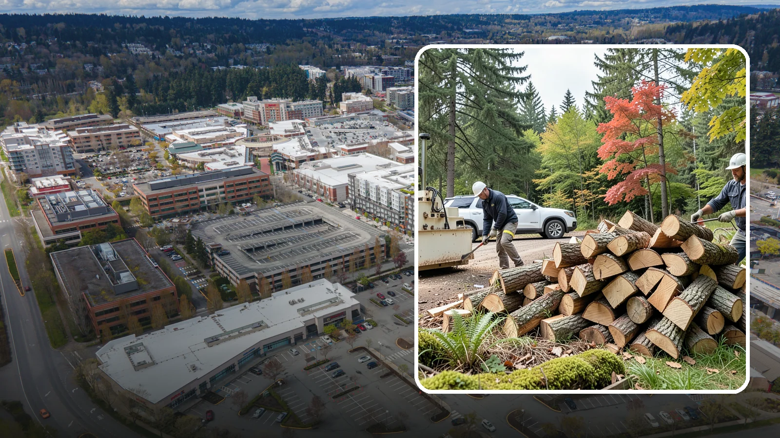 Customer Tree Processing in Redmond, King County, WA - We process trees and logs you already have into finished firewood on your property.