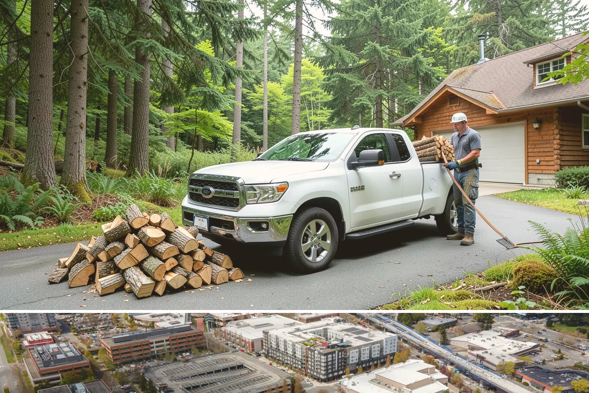 Customer Tree Processing in Redmond, King County, WA - Processing before the dry summer months lets your wood season in time for winter burning.