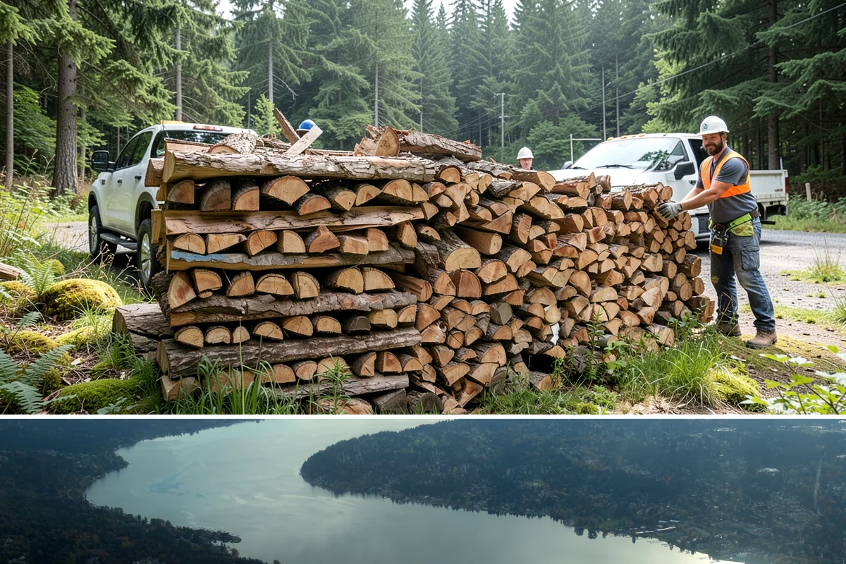Customer Tree Processing in Sammamish, King County, WA - Processing before the dry summer months lets your wood season in time for winter burning.