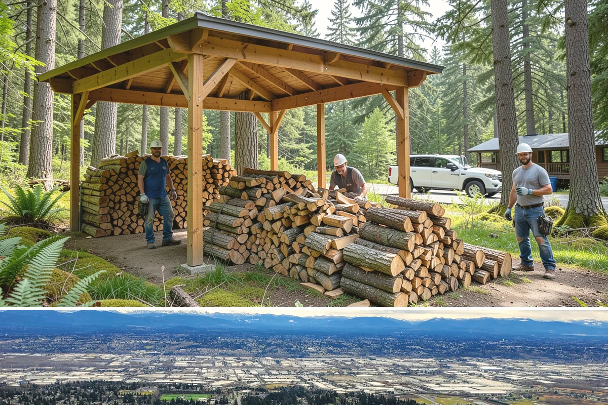 Customer Tree Processing in SeaTac, WA - Processing before the dry summer months lets your wood season in time for winter burning.
