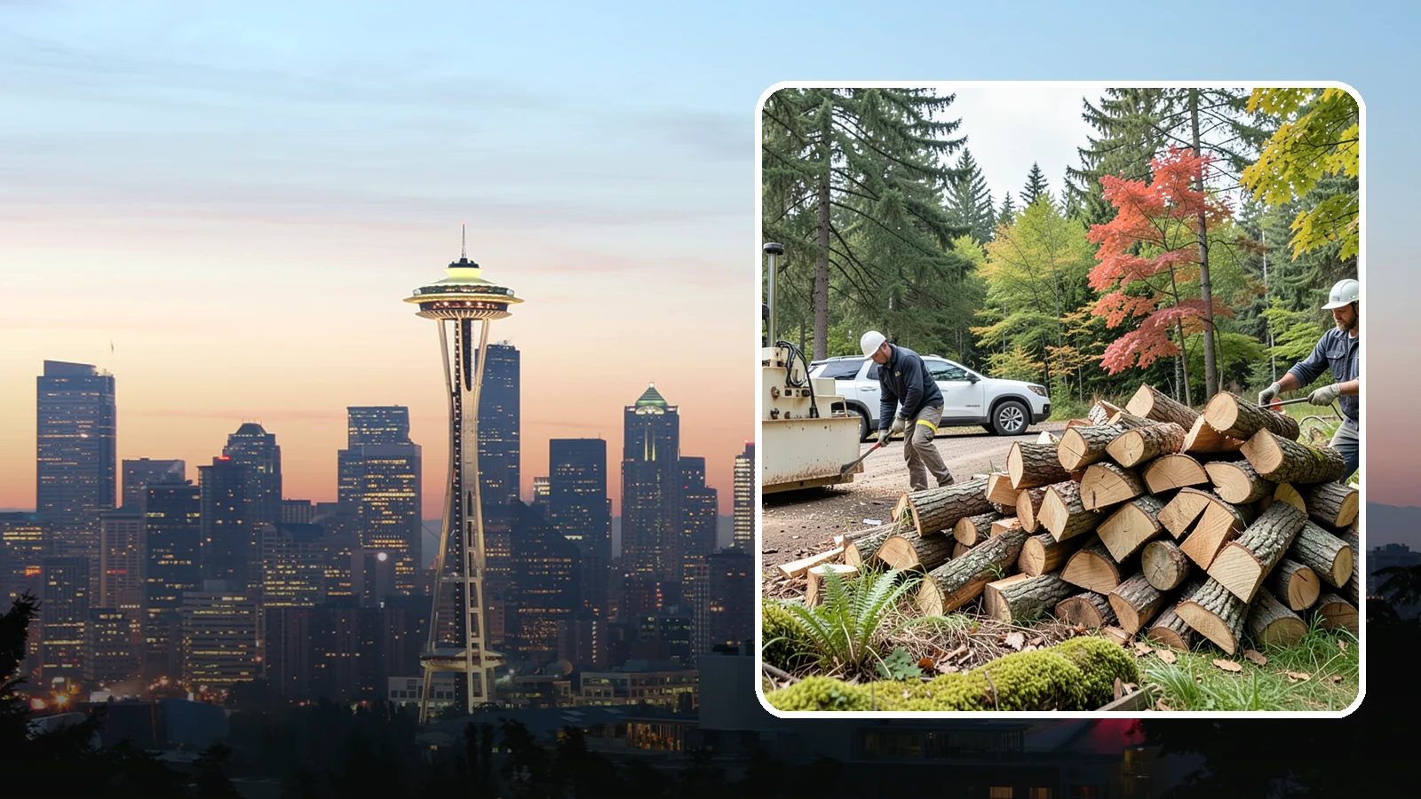 Customer Tree Processing in Seattle, King County, WA - We process trees and logs you already have into finished firewood on your property.