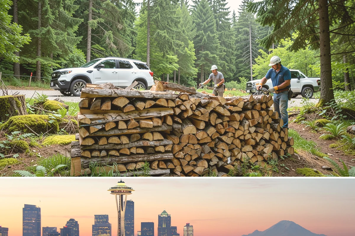 Customer Tree Processing in Seattle, King County, WA - Processing before the dry summer months lets your wood season in time for winter burning.