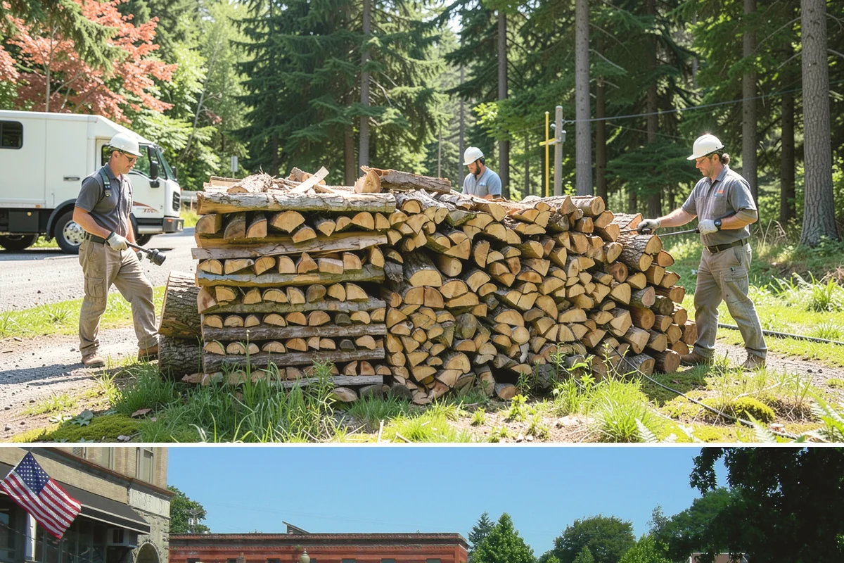 Customer Tree Processing in Snohomish, Snohomish County, WA - Processing before the dry summer months lets your wood season in time for winter burning.