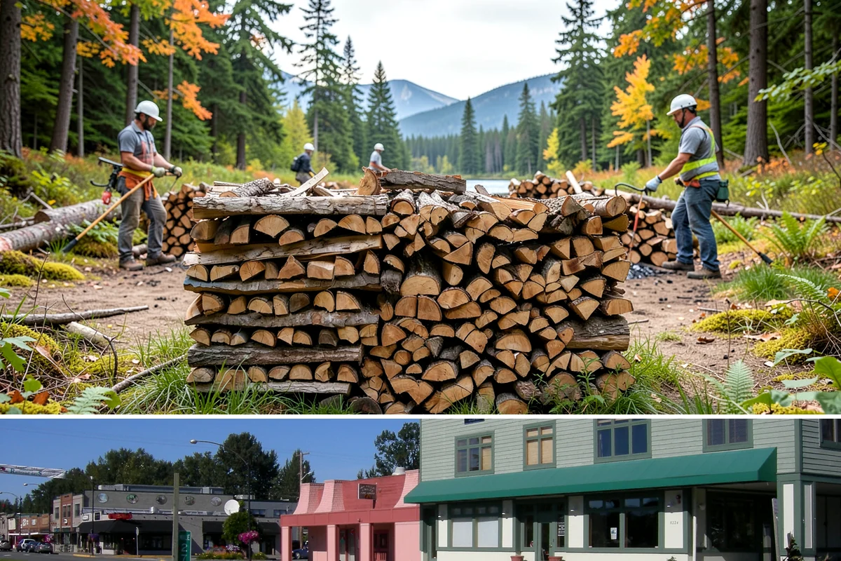 Customer Tree Processing in Snoqualmie, King County, WA - Processing before the dry summer months lets your wood season in time for winter burning.