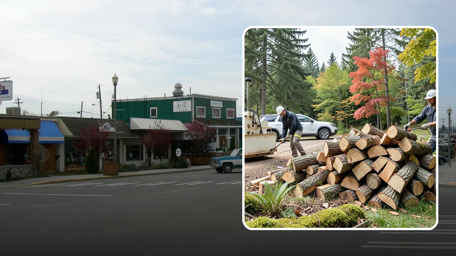 Customer Tree Processing in Stanwood, Snohomish County, WA - We process trees and logs you already have into finished firewood on your property.