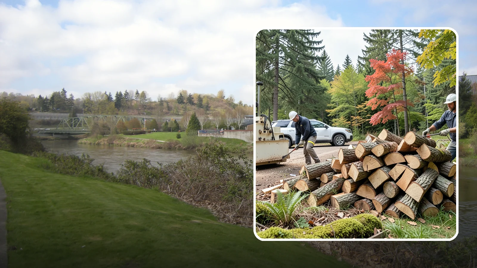 Customer Tree Processing in Tukwila, King County, WA - We process trees and logs you already have into finished firewood on your property.