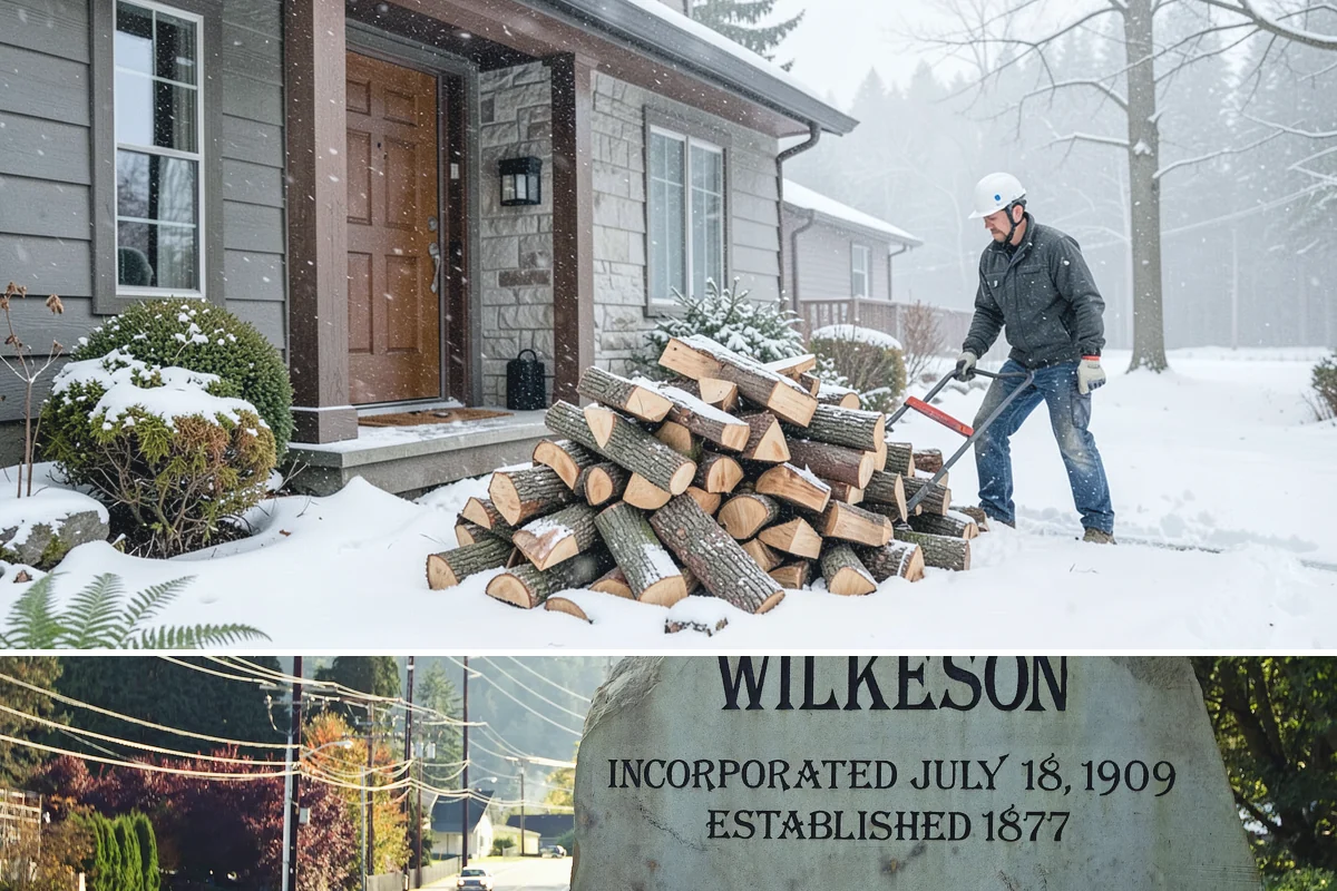 Customer Tree Processing in Wilkeson, Pierce County, WA - Processing before the dry summer months lets your wood season in time for winter burning.