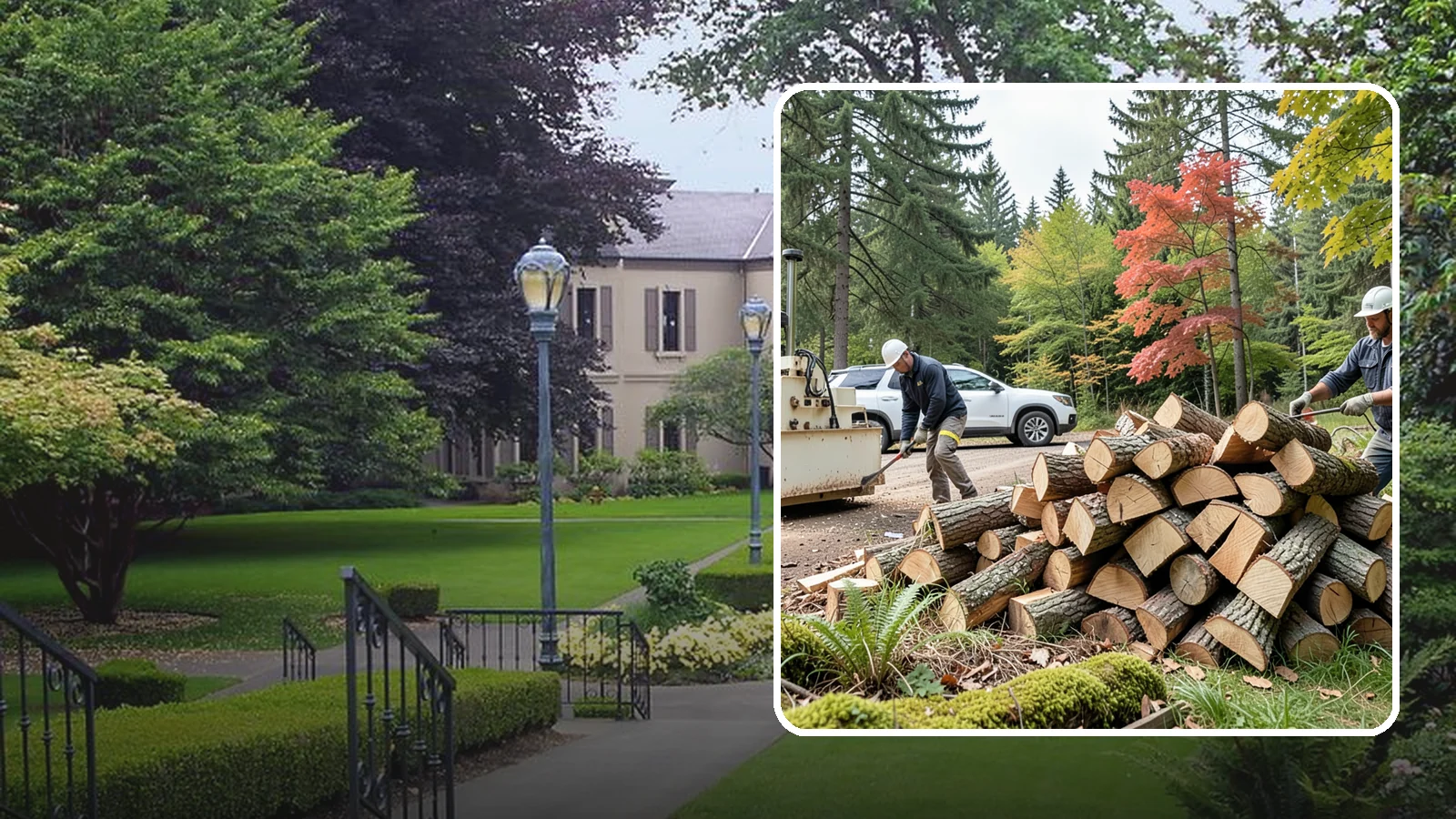 Customer Tree Processing in Woodinville, King County, WA - We process trees and logs you already have into finished firewood on your property.