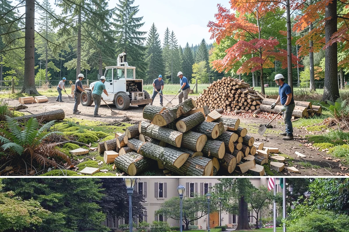 Customer Tree Processing in Woodinville, King County, WA - Processing before the dry summer months lets your wood season in time for winter burning.