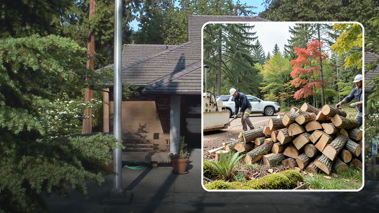 Customer Tree Processing in Yarrow Point, King County, WA - We process trees and logs you already have into finished firewood on your property.