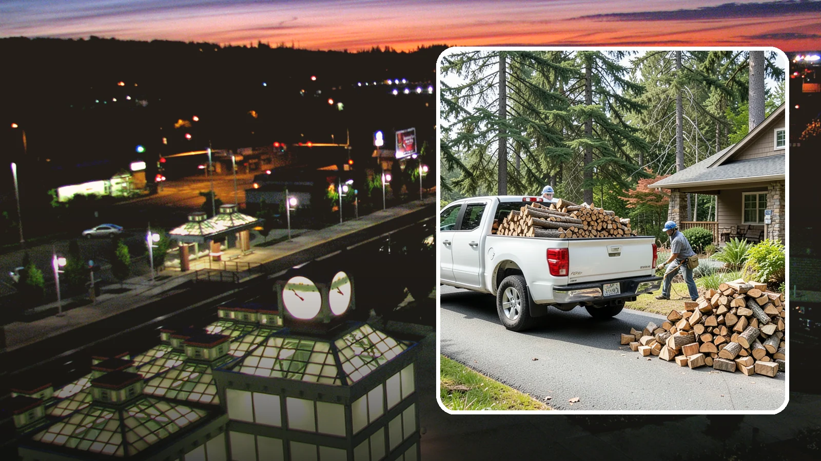 Driveway Delivery in Auburn, King County, WA - Firewood dropped in a neat pile on your driveway for easy access and stacking.