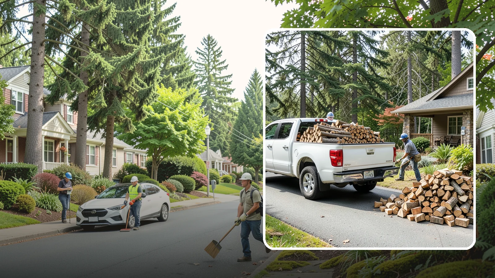 Driveway Delivery in Beaux Arts Village, King County, WA - Firewood dropped in a neat pile on your driveway for easy access and stacking.