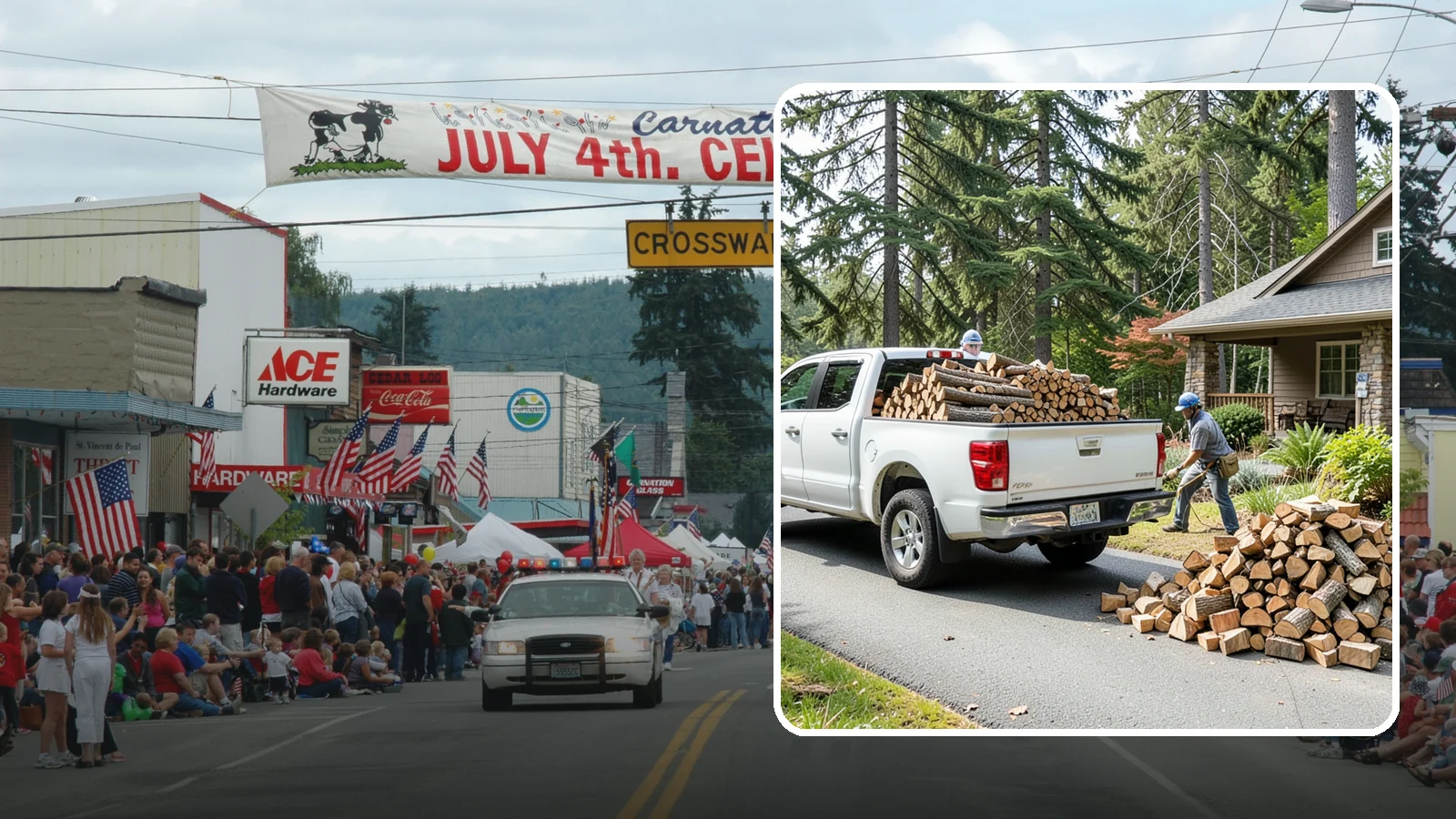 Driveway Delivery in Carnation, King County, WA - Firewood dropped in a neat pile on your driveway for easy access and stacking.