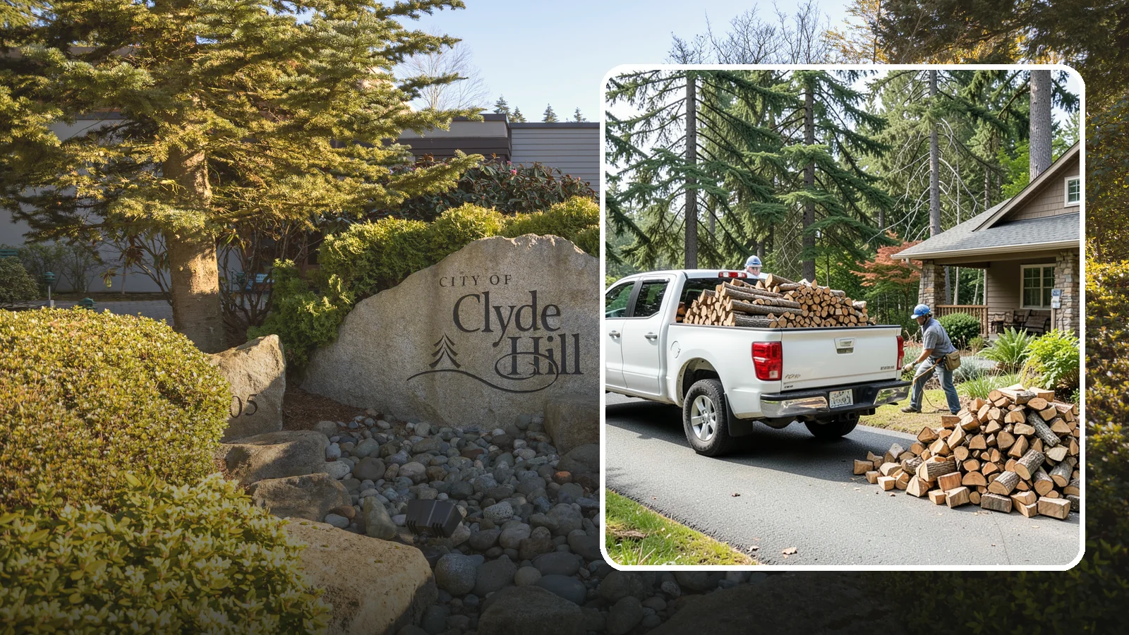 Driveway Delivery in Clyde Hill, King County, WA - Firewood dropped in a neat pile on your driveway for easy access and stacking.