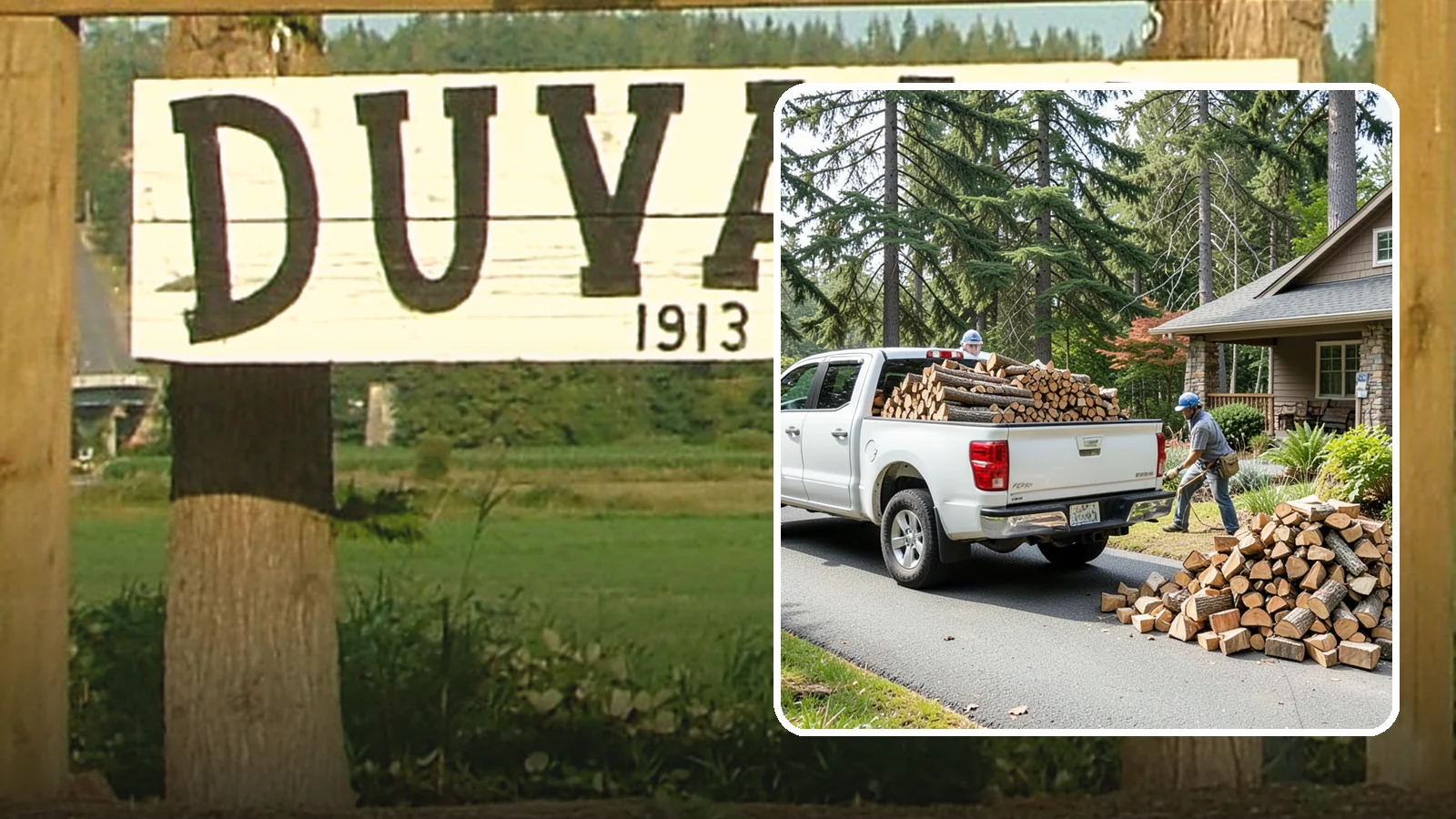 Driveway Delivery in Duvall, King County, WA - Firewood dropped in a neat pile on your driveway for easy access and stacking.
