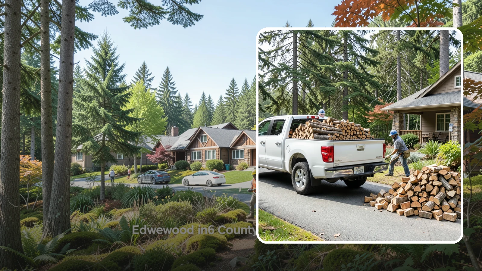 Driveway Delivery in Edgewood, WA - Firewood dropped in a neat pile on your driveway for easy access and stacking.