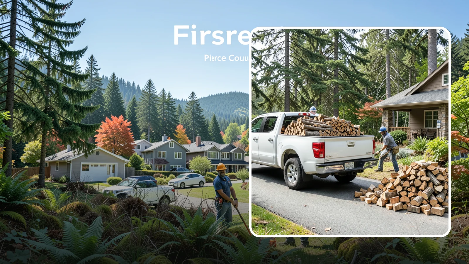 Driveway Delivery in Fircrest, Pierce County, WA - Firewood dropped in a neat pile on your driveway for easy access and stacking.