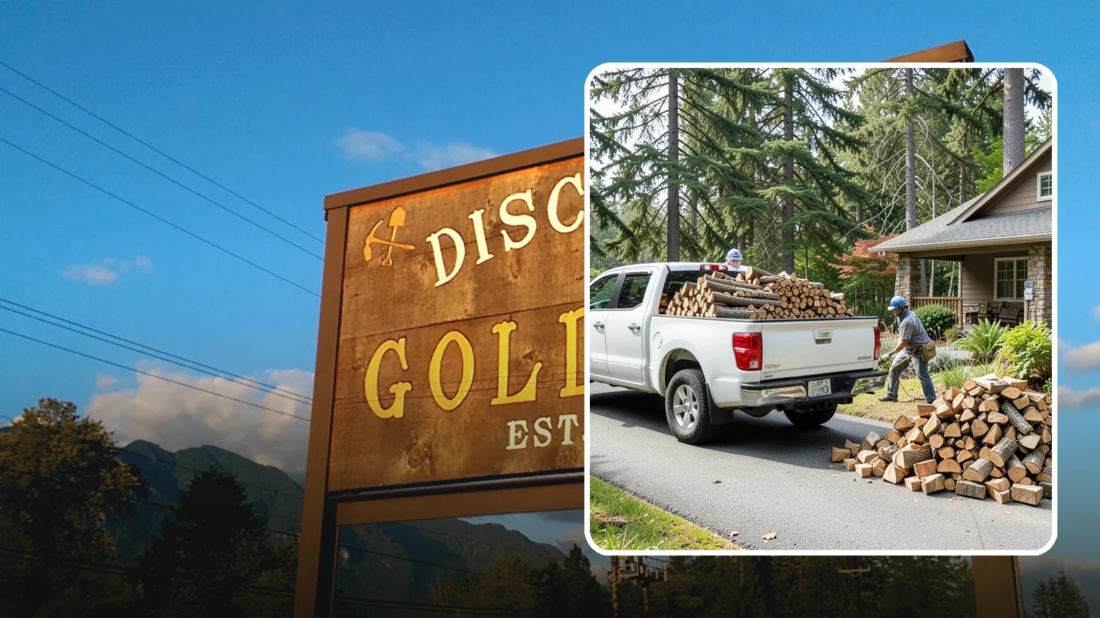 Driveway Delivery in Gold Bar, Snohomish County, WA - Firewood dropped in a neat pile on your driveway for easy access and stacking.