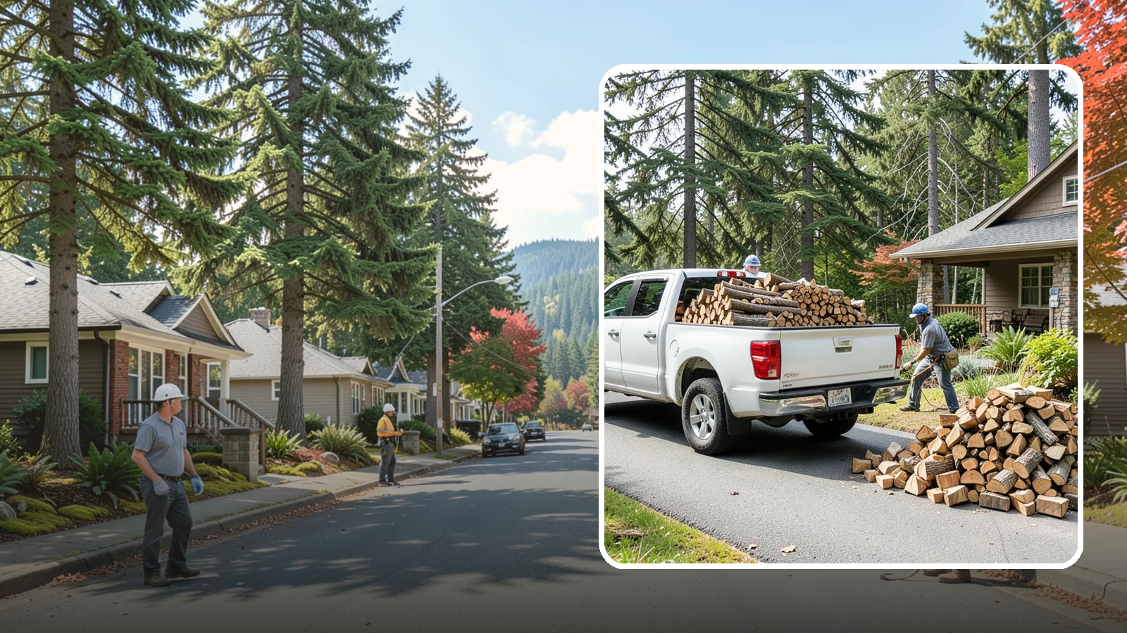 Driveway Delivery in Hunts Point, King County, WA - Firewood dropped in a neat pile on your driveway for easy access and stacking.