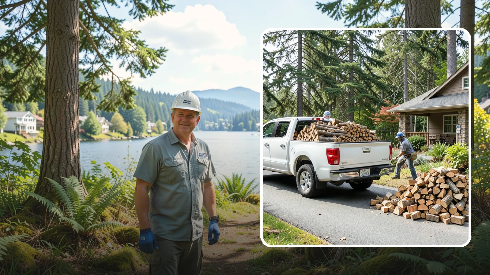 Driveway Delivery in Milton, King County, WA - Firewood dropped in a neat pile on your driveway for easy access and stacking.