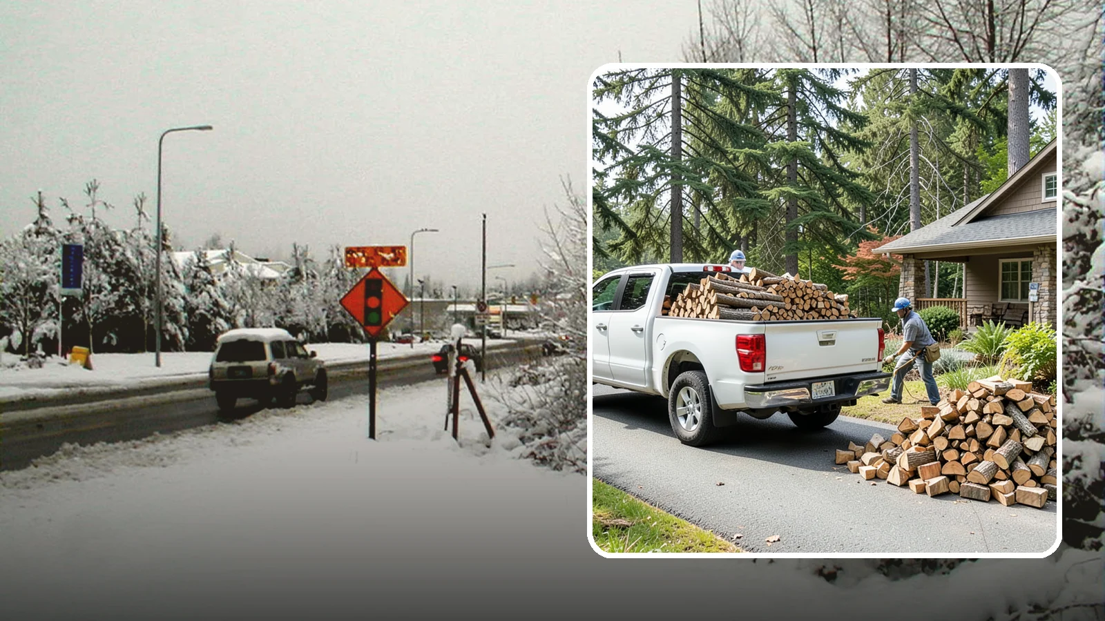 Driveway Delivery in Newcastle, King County, WA - Firewood dropped in a neat pile on your driveway for easy access and stacking.