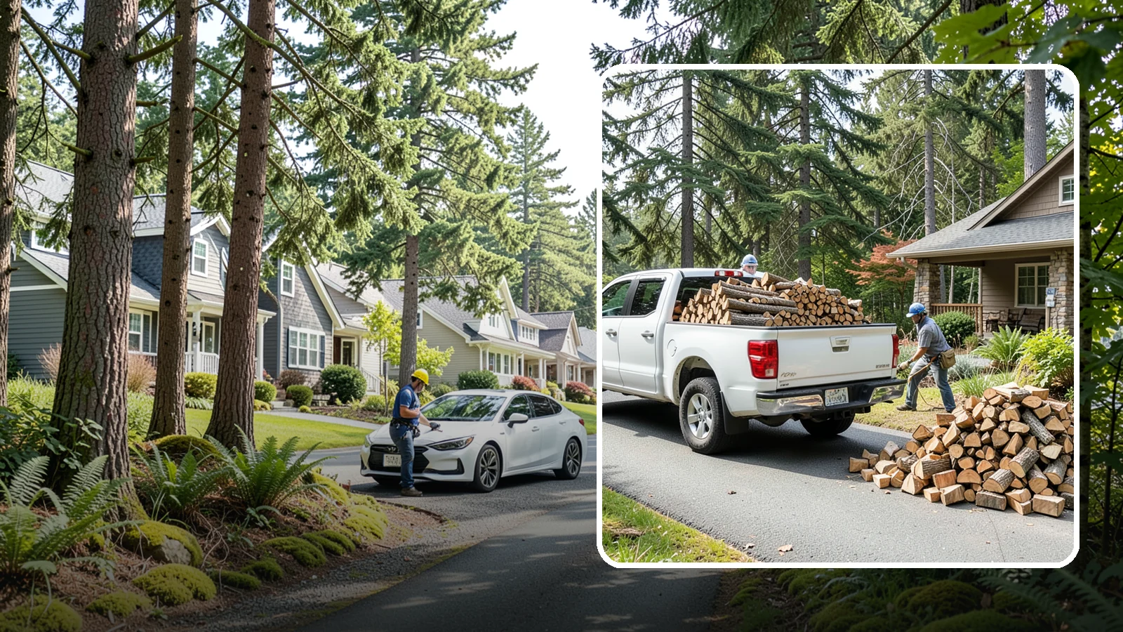 Driveway Delivery in Normandy Park, King County, WA - Firewood dropped in a neat pile on your driveway for easy access and stacking.