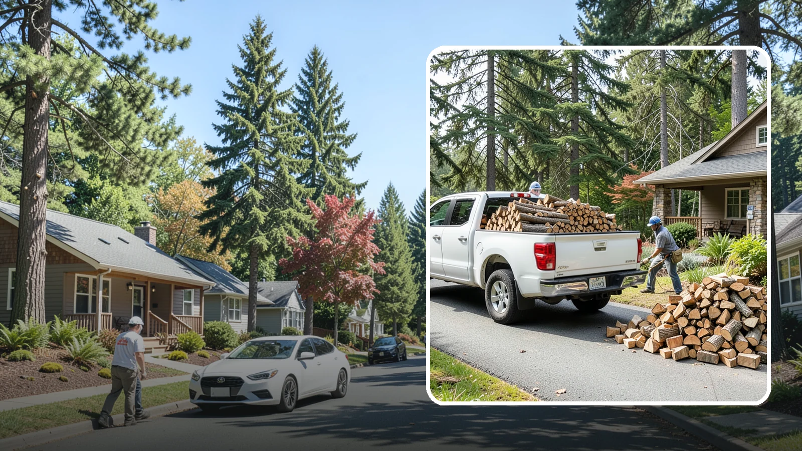 Driveway Delivery in Orting, Pierce County, WA - Firewood dropped in a neat pile on your driveway for easy access and stacking.