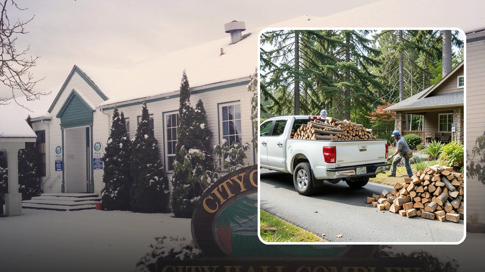 Driveway Delivery in Pacific, King County, WA - Firewood dropped in a neat pile on your driveway for easy access and stacking.