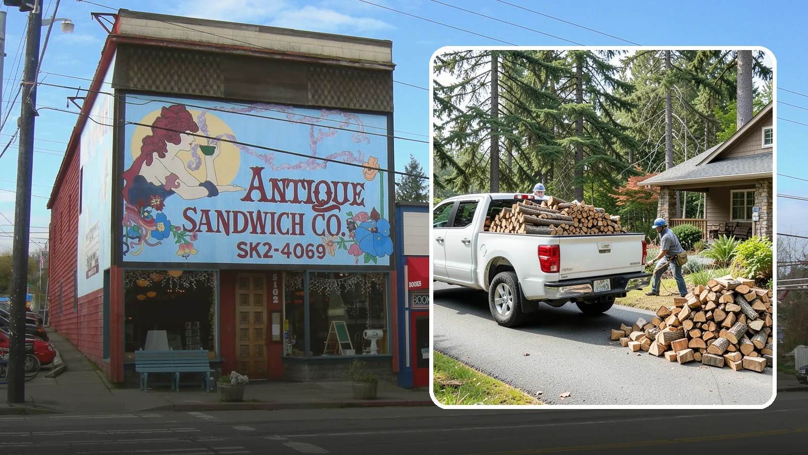 Driveway Delivery in Ruston, Pierce County, WA - Firewood dropped in a neat pile on your driveway for easy access and stacking.