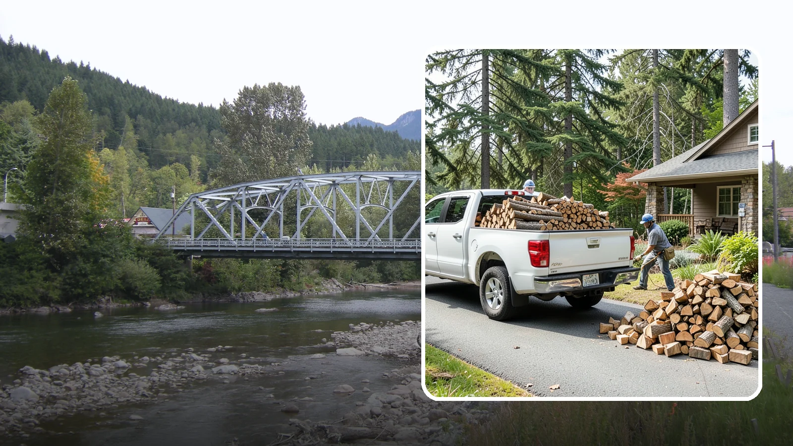 Driveway Delivery in Skykomish, King County, WA - Firewood dropped in a neat pile on your driveway for easy access and stacking.