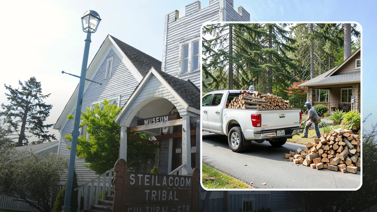 Driveway Delivery in Steilacoom, Pierce County, WA - Firewood dropped in a neat pile on your driveway for easy access and stacking.