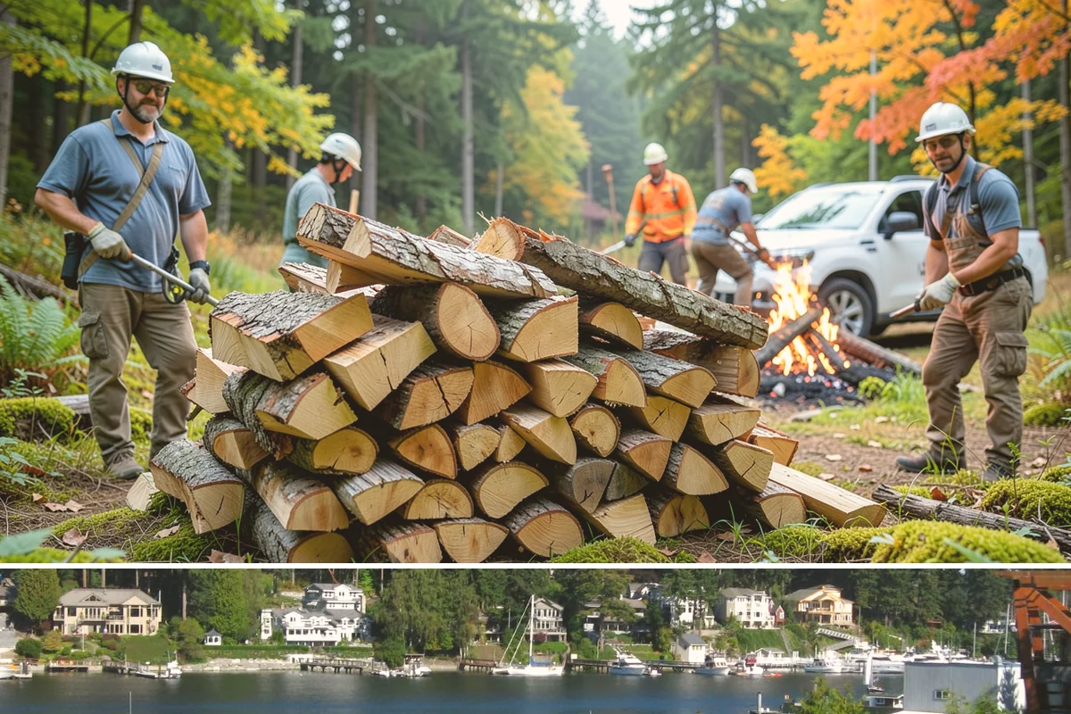 Event Firewood in Gig Harbor, Pierce County, WA - Book event firewood well ahead of peak wedding and festival dates in spring through fall.