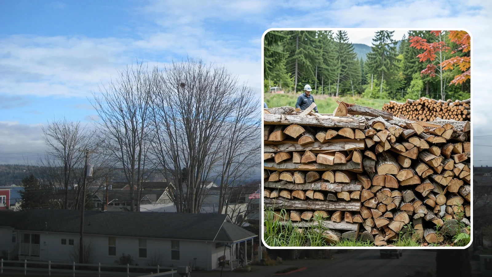 Event Firewood in Langley, Island County, WA - We deliver seasoned firewood for Pacific Northwest events, from festivals to private gatherings, sized and timed to your occasion.